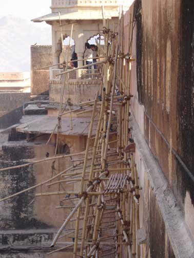 Scaffolding at Amber Fort