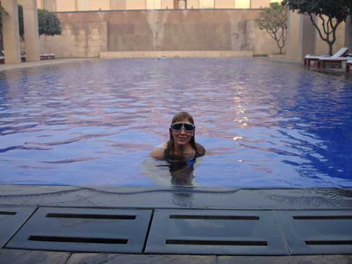 Eileen in the swimming pool